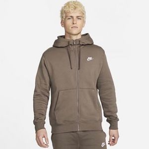 Men’s Nike Full Zip Fleece Hoodie Large Ironstone